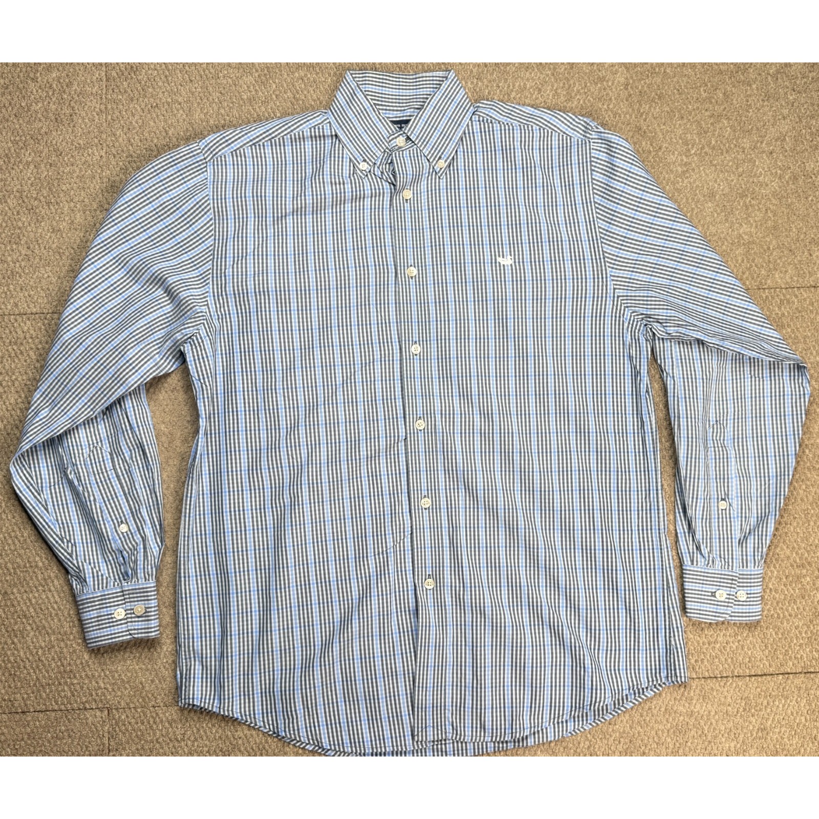 Southern Marsh Wrinkle Free Men's Button Down Striped Long Sleeve Shirt Size M
